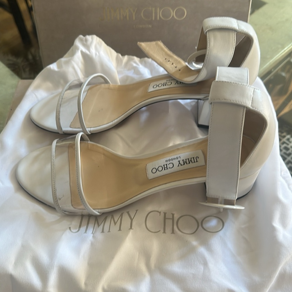 Jimmy Choo Jaimie leather and PVC sandals - Picture 3 of 5
